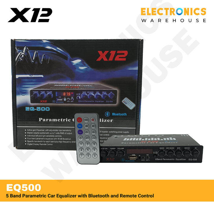 X12 EQ500 5 Band Parametric Car Equalizer with Bluetooth and Remote