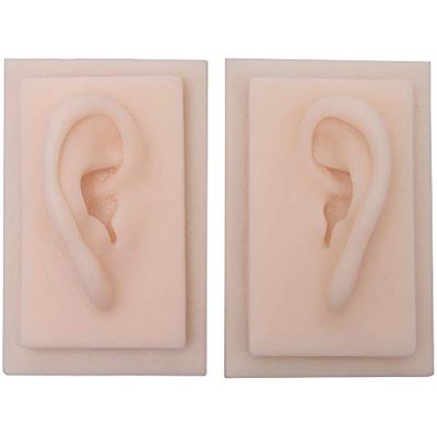 Ear Model Super Soft Silicone (Pair), Natural Size Human Ear Model