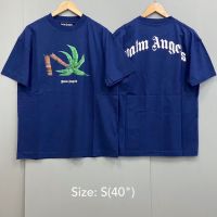 เสื้อยืดพิมพ์ลายแฟชั่นสอบถามStockก่อนกดสั่ง Palm Angels t-shirt เสื้อยืด เสื้อ tee สีน้ำเงิน ต้นมะพร้าว หัก unisex เสื