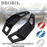 BROBIK แป้นเลื่อนพวงมาลัยรถยนต์อลูมิเนียมเกียร์อัตโนมัติสำหรับ Toyota RAV4 Camry Mark X Corolla Zelas