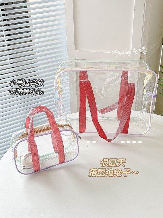 transparent-jelly-bag-pvc-waterproof-makeup-wash-handbag-large-capacity-swimming-beach-rafting-travel-shoulder-bag