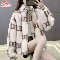 MBeauty สตรีแกะ Shearling เสื้อแจ๊กเก็ตหลวมคลุมด้วยผ้าเสื้อขนสัตว์แกะเสื้อสตรี