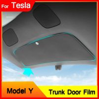 [HOT ZQQIUZWREKW 111] สำหรับ Tesla รุ่น Y 2020 2021 2022รถด้านหลัง Trunk Mat ด้านหลัง Guard Strip Anti Kick Scratch ป้องกัน Trunk ประตูฟิล์มป้องกัน Pad