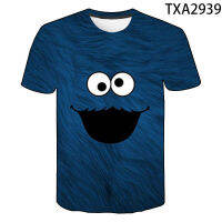 Cookie Monster faces funny mens blue dress party retro funny T-shirt fashion