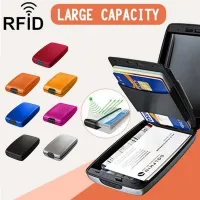 【CC】¤ﺴ  Mens Card Holder Blocking Credit Protector Aluminum Id Hard Business Holders Metal Wallet