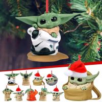 【LZ】☽  Christmas Decorations 2023 Disney Cartoon Yoda Baby Christmas Tree Decorations Ornament Pendant Anime Figures Acrylic Pendant