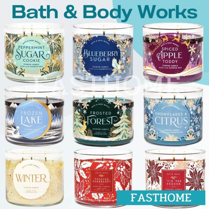 เทียนหอม Bath&Body Works White Barn 3 wick candles ขนาดใหญ่ 411 g
