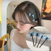 [Lady Sugar] 4ชิ้น/เซ็ตแฟชั่น Barrette แฟนตาซีสีฟ้าคลิปผมผีเสื้ออุปกรณ์เสริมสำหรับผู้หญิงแกงคลิปโฟลเดอร์