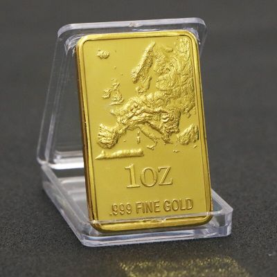 คอลเลคชั่นของขวัญเหรียญที่ระลึกทองคำแท่งทองแบบละเอียดอุปกรณ์ตกแต่งบ้านโฮมเดโคแผนที่ยุโรป LYB3816ธนาคาร