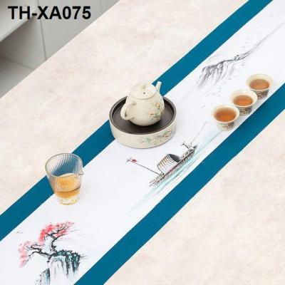Chinese zen tea waterproof cloth strip tray mat contracted and contemporary