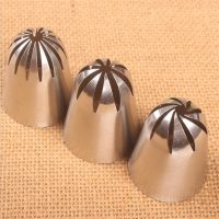 【hot】☊✆  3Pcs Large Russian Nozzles Leaves Icing Piping Tips Set Coupler Decorating Baking Tools