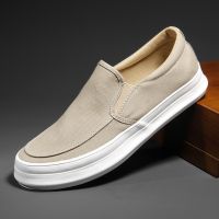 HOT11★Mens Vulcanized Shoes Soft Flat Shoes Outdoor Mens Sneakers Loafers Mens Cal Shoes Breathable Canvas Shoes Lightweight