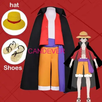 One Piece Monkey D Luffy Red Cape red suit cosplay costume man's