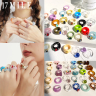 Vòng Nhựa Acrylic Trong Suốt Nhiều Màu Sắc Hợp Thời Trang 17 Dặm Đối Với Phụ Nữ, Trang Sức Nhẫn Tròn Không Đều Hình Học Sáng Tạo Hàn Quốc thumbnail