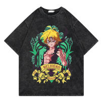 The Seven Deadly Sins อะนิเมะพิมพ์ T เสื้อผู้ชาย R ล้าง Tops Tees Harajuku Tshirt Streetwear Hip Hop ชายเสื้อยืดคุณภาพสูงเสื้อยืด