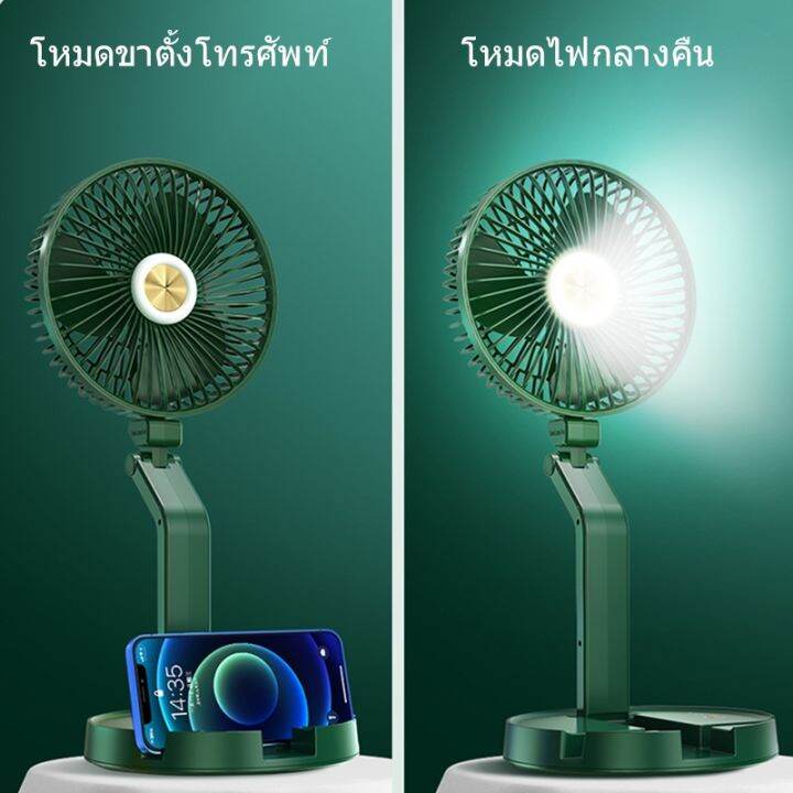 happylife-พัดลมตั้งโต๊ะ-7นิ้ว-โคมไฟตั้งโต๊ะ-พัดลม-led-พับได้-ความสว่างระดับ3ผนัง-ยืดป-พัดลมพกพา-usb-แบตเตอรี่ความจ