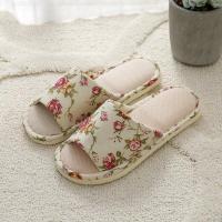 [Shoplara] Household Slippers Indoor Non-Slip Linen Slippers Cute Soft Open Toe Shoes