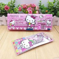 hello hello kitty stationery box for girls Hello Kitty primary school students cartoon cute pencil case double-layer pencil case 〖WYUE〗