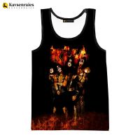 Kiss Band-camisetas sin mangas con estampado 3D para hombre y mujer, camisa informal a la moda, chaleco sin mangas, ropa de calle Hip Hop, camisetas de gran tamaño