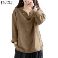 ✜ 2077 ZANZEA Womens Daily V-Neck Long Sleeve Holiday Blouses