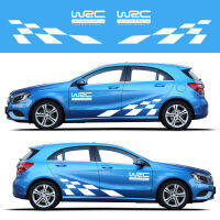 2 ชิ้น/คู่สติกเกอร์รถและ Decals Universal Stripe Grid รูปแบบ Creative Refit รถแข่งด้านข้าง WRC สติกเกอร์ 130x30 ซม.