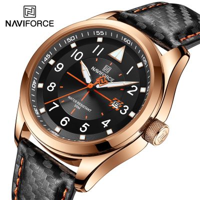 （A Decent035）NAVIFORCE 2022นาฬิกาข้อมือแฟชั่นใหม่เอี่ยมสำหรับ Menluminous SportClock Relojes Hombre