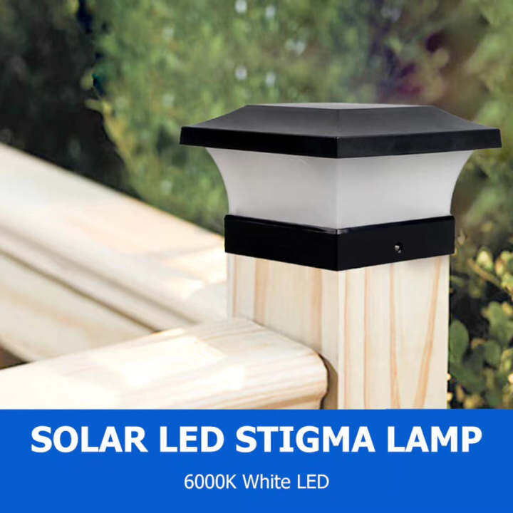 Solar LED Light Waterproof Post Cap Lamp Outdoor Column Headlight