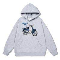 Japanese style retro motorcycle Printed Hoodie Men Cotton Oversized Clothing Fashion Casual Heavyweight Sweatshirt Winter Hoody Size XS-4XL