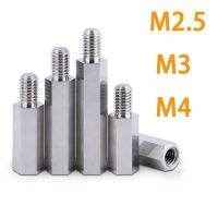 5/10pcs M2.5 M3 M4 304 Stainless Steel Hex Standoff Male to Female Spacer Hexagon for Computer PCB Motherboard Spacer Bolt Nails Screws Fasteners