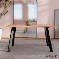 RINA HEY LOZERE/140 โต๊ะทานข้าว โต๊ะอาหาร โต๊ะรับประทานอาหาร โต๊ะกินข้าว Dining table W140 x D80 x H76 cm – สี ดำ/ธรรมชาติ