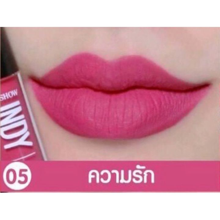 ลิปเนื้อแมท-mashow-indy-matt-lip-color-เม็ดสีแน่นนำเข้าจาก-อเมริกา-ให้สีปากสวย-พร้อมช่วยบำรุงริมฝีปากด้วยวิตามิน-e