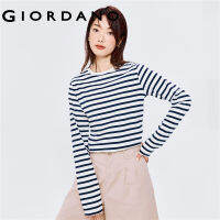 Women T-Shirts Crewneck Contrast Color Stripe T-Shirts Comfy 100% Cotton Long Sleeve Cal Quality T-Shirts 13322751