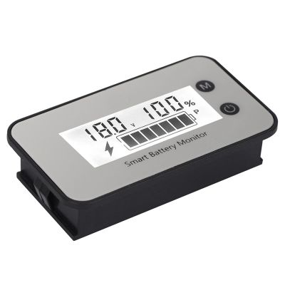 IPX7 Waterproof Battery Monitor 7-100V Battery Capacity Tester Meter with Buzzer Alarm Temperature