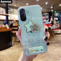 2023เคสโทรศัพท์ใหม่สำหรับ Huawei Nova Y71ส่องแสงดาวดวงจันทร์เคสนิ่มซิลิโคนใสรูปดาวห้าแฉกกระจกกันล้มหญิงสาวสำหรับ Huawei Nova Y71ฝาหลัง Y70