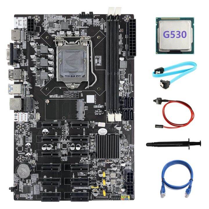 b75-12-pcie-eth-mining-motherboard-lga1155-g530-cpu-sata-cable-rj45-network-cable-switch-cable-thermal-grease