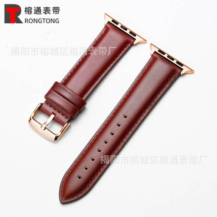 hot-sale-applicable-to-apple-watch-with-8-se-7-6-5-top-layer-cowhide-plain-weave-pin-buckle