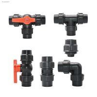 ▥┅ 20/25/32/40/50/63mm PVC PE Tube Tap Water Splitter Tee Elbow End Plug Plastic Quick Valve Garden Agriculture Irrigation