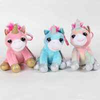 Hot 14CM Unicorn Plush Stuffed Toy Doll Kids Party Keychain Gift Plush Toys Decor Pendant Toy Small Pendant Bag Charm Pendant