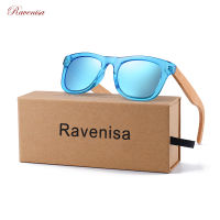 RAVENISA Wooden Kids Sunglasses Wood Sun Glasses For Boy Girl Children Polarized Cute Blue Mirror Eyewear Oculos Gafas De Sol