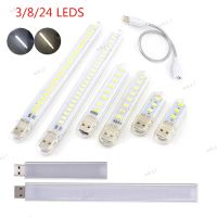 Portable Mini 3/8/24 LED 5V USB DC warm white Lamp Book reading flashlight Night Light lighting for Power Bank Lighting Computer 17TH