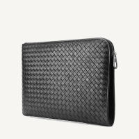 Business Mens Clutch Bag 100 Genuine Leather Sheepskin Woven Luxury Brand Envelope Bag Multi-Function Large Capacity A4 Paper