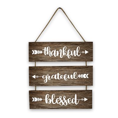 Thankful Wall Decor Rustic Wooden Signs Hanging, Plaque Sign Wall Art Decor for Farmhouse Bedroom Home Decoration