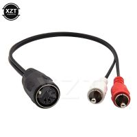 2019 5 Pins DIN Female To 2 RCA Male Plug AMP Audio Adapter Cable 0.3M High Quality