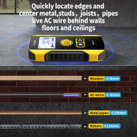 FNIRSI เครื่องตรวจจับโลหะ WD-01 Wall Scanner พร้อมรูระบุตำแหน่งที่ออกแบบใหม่สำหรับ AC Live Cable Wires Metal Wood Stud Find