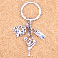 20pcs New Fashion DIY Keychain cheerleaders cheering dance Pendants Men Jewelry Car Key Chain Souvenir For Gift