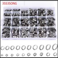 3SS3SONG 420Pcs 20ขนาด ที่หนีบหูข้างเดียว 304สแตนเลสสตีล 7-28.6มม. PEX แหวนจีบ ท่อหนีบท่อ แคลมป์รัดท่อ การใช้ยานยนต์