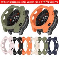 เคสซิลิโคนเนื้อนิ่ม TPU สำหรับ Garmin Fenix 7 7X Pro ฝาครอบป้องกันสำหรับ Epix Pro (Gen 2) 51มม. 47มม. กรอบนาฬิกาอุปกรณ์เสริม