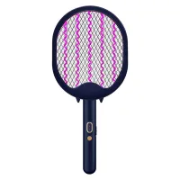 Foldable Electric Mosquito Swatter Wall-Mounted Handheld 3000V Rechargeable Mosquito Fly Racket Adjustable Bug Zapper