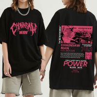 อะนิเมะ Chainsaw Man Power T เสื้อ Aesthetic มังงะ Graphic Tee เสื้อผู้ชายผู้หญิงขนาดใหญ่แขนสั้นเสื้อยืด Harajuku Streetwear