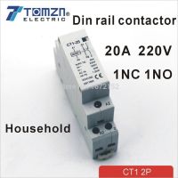 CT1 20A 2P 24V 20แอมป์50/60HZ ราง Din บ้าน Ac แบบแยกส่วน1NC 1NO